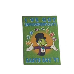 Vintage Walt Disney Earth Day 1997 I've Got Environmentality Jiminy Cricket Pin
